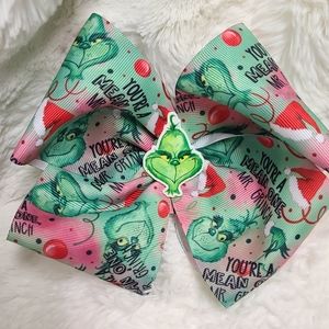 Mean one Christmas jumbo hair bow